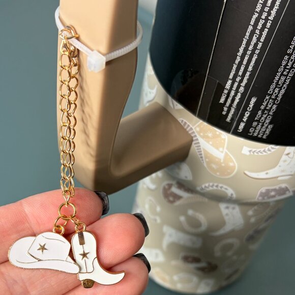 Steve Madden 40oz Insulated Stainless Steel Tumbler Western Theme Cup w/ Handle - Picture 7 of 7